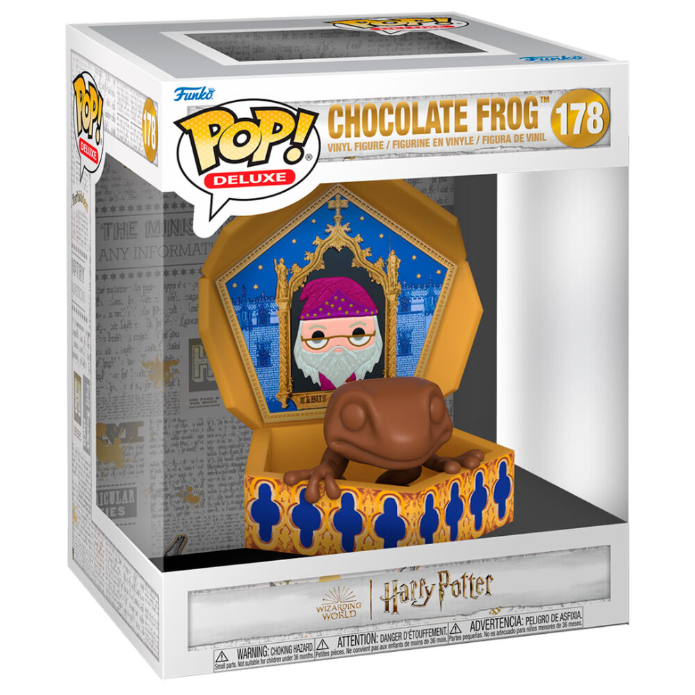 Figurine POP Deluxe Harry Potter représentant une Grenouille en Chocolat sur fond blanc