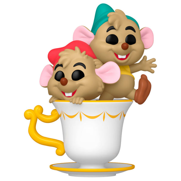 Boîte cadeau officielle Funko POP contenant la figurine Disney Cendrillon Jaq & Gus, présentée sur fond blanc