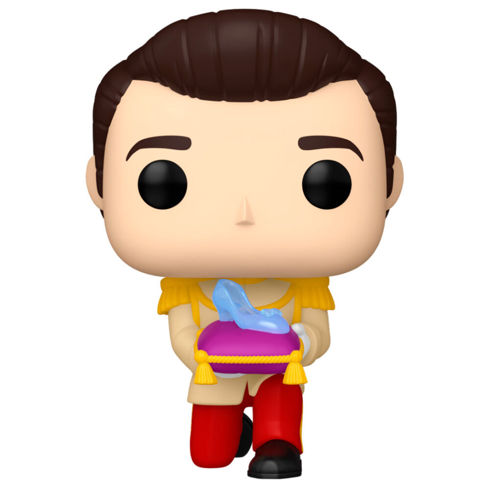 Vue rapprochée de la figurine Funko POP Prince Charmant Disney Cendrillon avec détails du costume et emballage