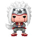Vue rapprochée de la figurine Funko POP Jiraiya, détaillant les couleurs et les traits du personnage emblématique de Naruto Shippuden