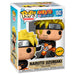 Vue latérale de la figurine Funko POP Naruto Uzumaki montrant les détails du costume
