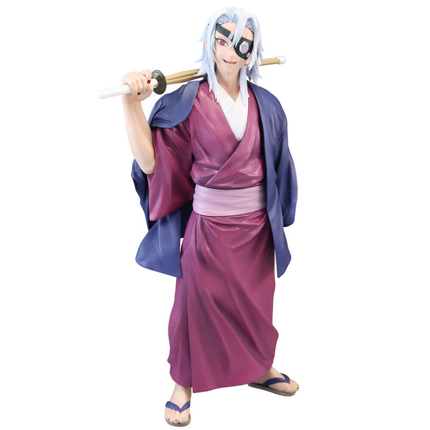Figurine Giyu Tengen Uzui de Demon Slayer Kimetsu no Yaiba mesurant 27 cm, avec détails soignés et finition BANPRESTO.