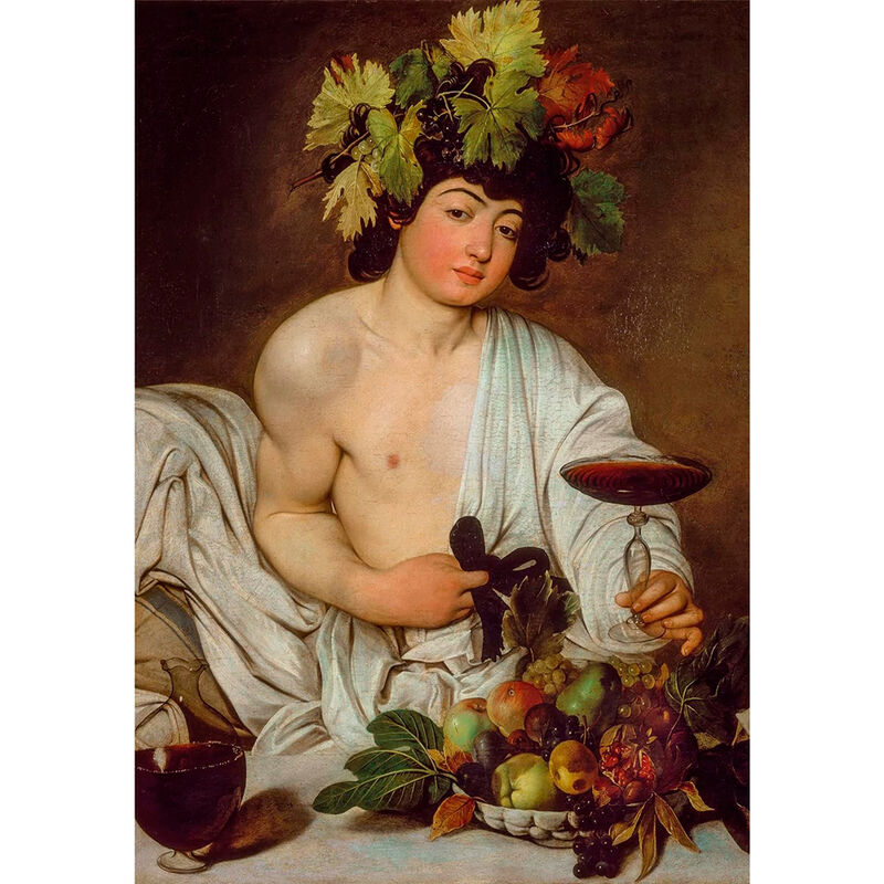 Boîte du puzzle Caravaggio Baco 1000 pièces montrant la marque CLEMENTONI et dimensions