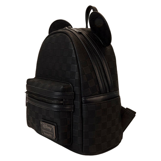 Détail des bretelles réglables du sac à dos Loungefly Mickey Ear Evergreen en simili cuir vert