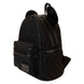 Détail des bretelles réglables du sac à dos Loungefly Mickey Ear Evergreen en simili cuir vert