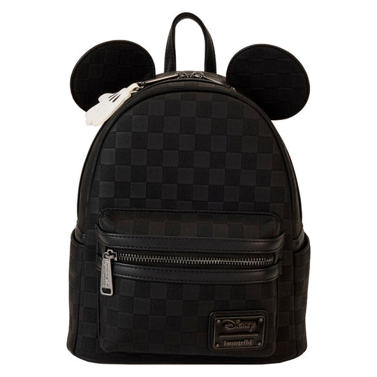 Sac à dos Loungefly Disney Mickey Ear Evergreen vue de face avec oreilles de Mickey en cuir vegan vert