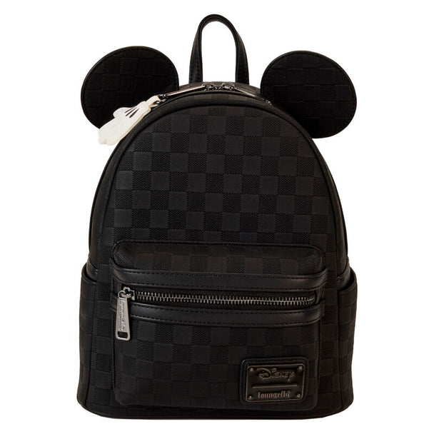 Sac à dos Loungefly Disney Mickey Ear Evergreen vue de face avec oreilles de Mickey en cuir vegan vert