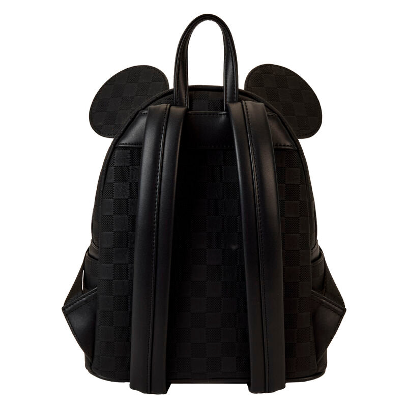 Poche avant zippée avec pendentif en cuir synthétique sur le sac à dos Loungefly Mickey Ear Evergreen