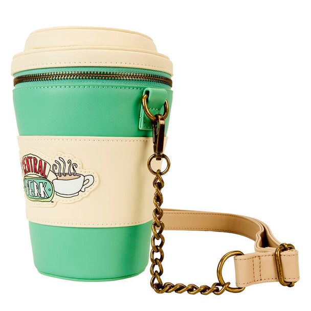 Zoom sur la chaîne dorée antique réglable et amovible du sac Loungefly Friends Central Perk