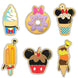 Présentation des trois pin's Disney Loungefly Mystery Blind Box sur fond blanc