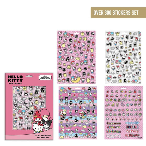 Set de stickers Hello Kitty colorés et variés par CERDÁ, parfaits pour décorer objets personnels et accessoires.