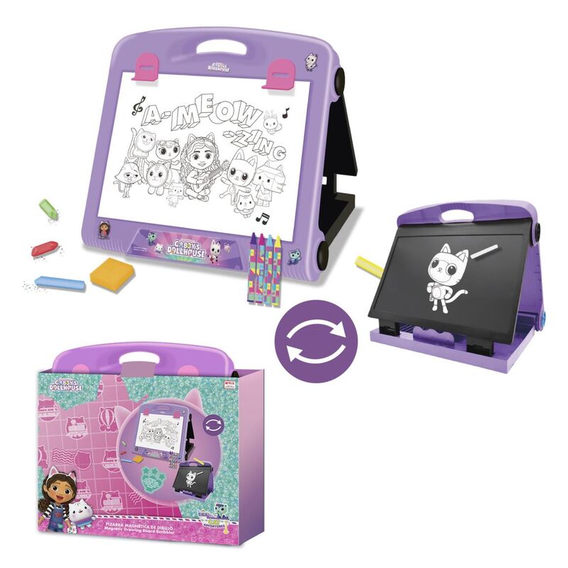 Set de papeterie portable Gabbys Doll House de CERDÁ avec accessoires colorés sur fond blanc