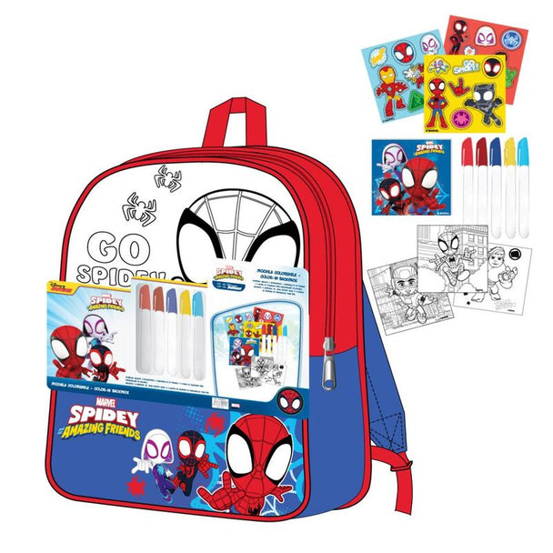 Set complet Marvel Spidey Amazing Friends DIY avec sac à dos blanc et accessoires de décoration colorés pour enfants