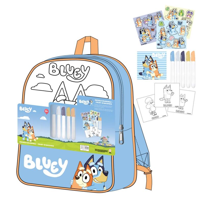 Set sac à dos DIY Bluey CERDÁ avec accessoires colorés pour personnalisation enfantine