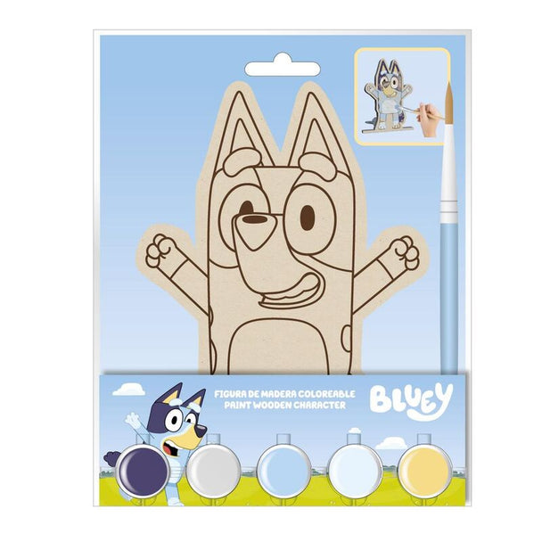 Figurine à colorier Bluey de CERDÁ avec contours prêts à être peints, idéale pour activités créatives d'enfants.