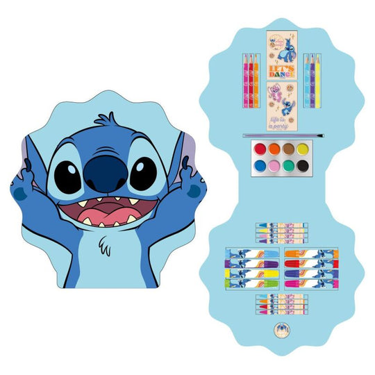 Set de coloriage Disney Stitch CERDÁ avec crayons et feuilles à colorier, dimensions 41x58x3 cm.
