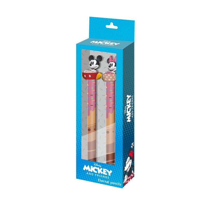 Pack stylo et crayon Disney Mickey and Friends avec illustrations colorées des personnages emblématiques de Mickey et ses amis.