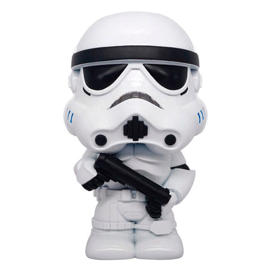 Tirelire Stormtrooper Star Wars de 20cm par Monogram, montrant les détails du casque et de l'armure du Stormtrooper