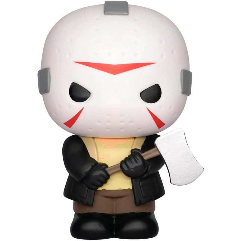 Tirelire Jason Voorhees Vendredi 13 de 20cm, figurine détaillée en PVC, idéale pour les collectionneurs et fans de films d'horreur.