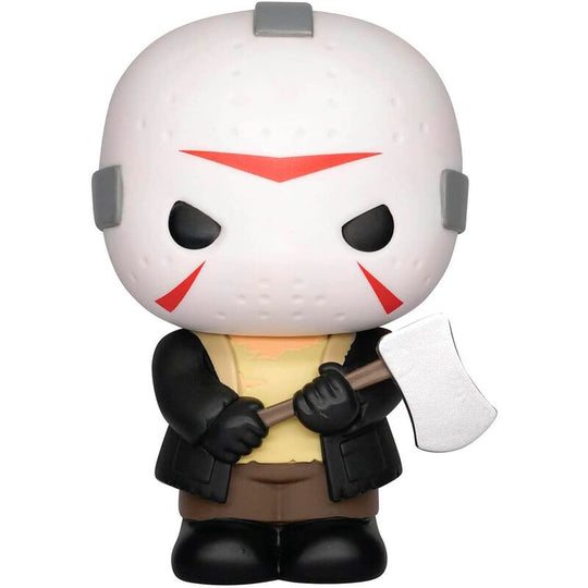 Tirelire Jason Voorhees Vendredi 13 de 20cm, figurine détaillée en PVC, idéale pour les collectionneurs et fans de films d'horreur.