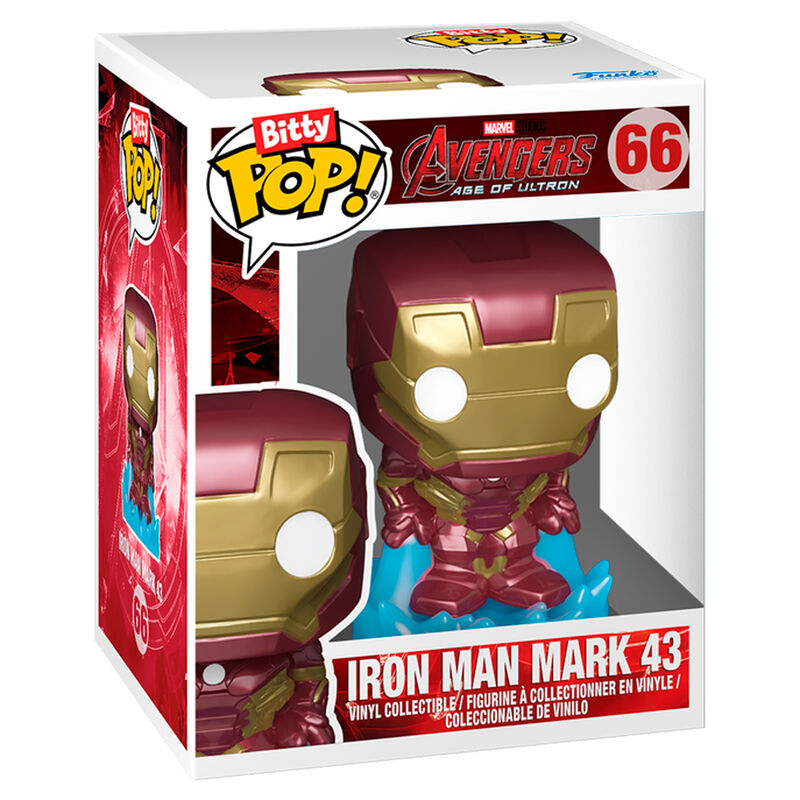 Vue latérale de la figurine Bitty Bots Hulkbuster avec Iron Man montrant les détails du design