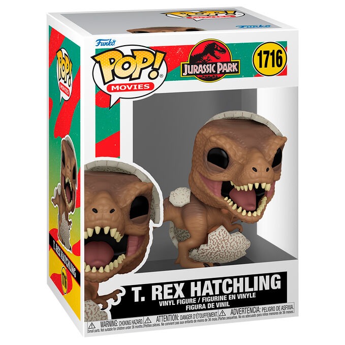 Figurine Funko POP Jurassic Park T.Rex Hatchling en vinyle de 9 cm dans sa boîte cadeau officielle