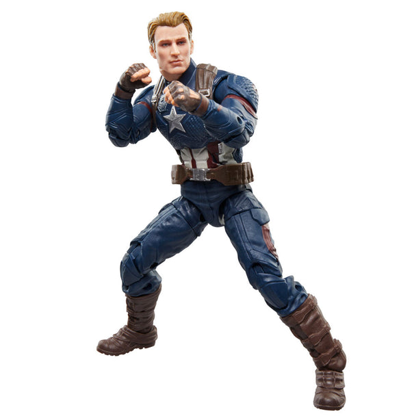 Détail du visage réaliste de la figurine Captain America Marvel Legends