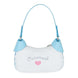 Détail du sac Hello Kitty Cinnamoroll montrant la fermeture éclair et la texture du tissu