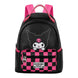 Sac à dos Hello Kitty Kuromi KARACTERMANIA vue de face avec motifs colorés et taille 25cm