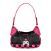 Sac Hello Kitty Kuromi de couleur noire et rose, dimensions 21,5x8x11,5cm, design Creageek Multivers visible de face