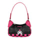 Sac Hello Kitty Kuromi de couleur noire et rose, dimensions 21,5x8x11,5cm, design Creageek Multivers visible de face