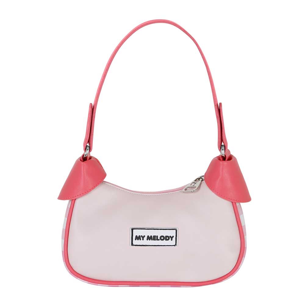 Zoom sur la fermeture éclair et les détails du sac Hello Kitty My Melody de taille compacte