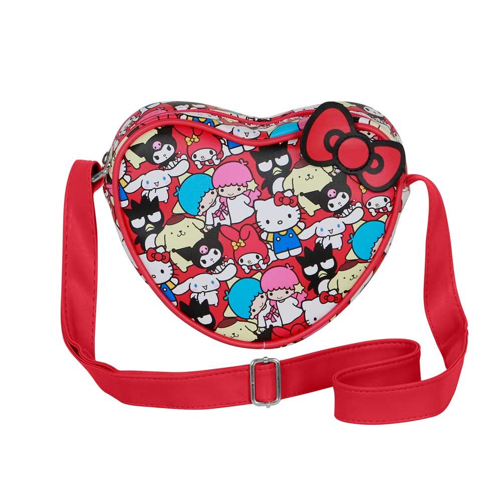 Sac Hello Kitty Friends Hearts KARACTERMANIA vu de face avec motifs cœurs et logo