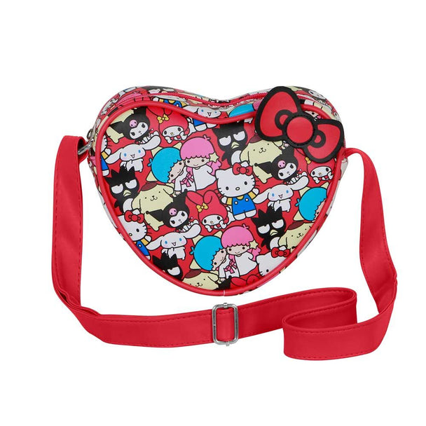 Sac Hello Kitty Friends Hearts KARACTERMANIA vu de face avec motifs cœurs et logo