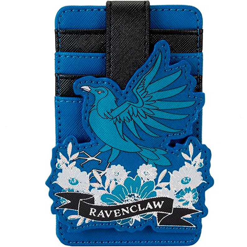Porte-cartes Harry Potter Ravenclaw posé sur une surface blanche avec éclairage naturel