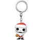 Porte-clés Funko Pocket POP Jack Skellington en costume de Père Noël, vue de face sur fond blanc