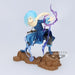 Profil latéral de la figurine Rimuru Tempest montrant la posture dynamique et le socle solide