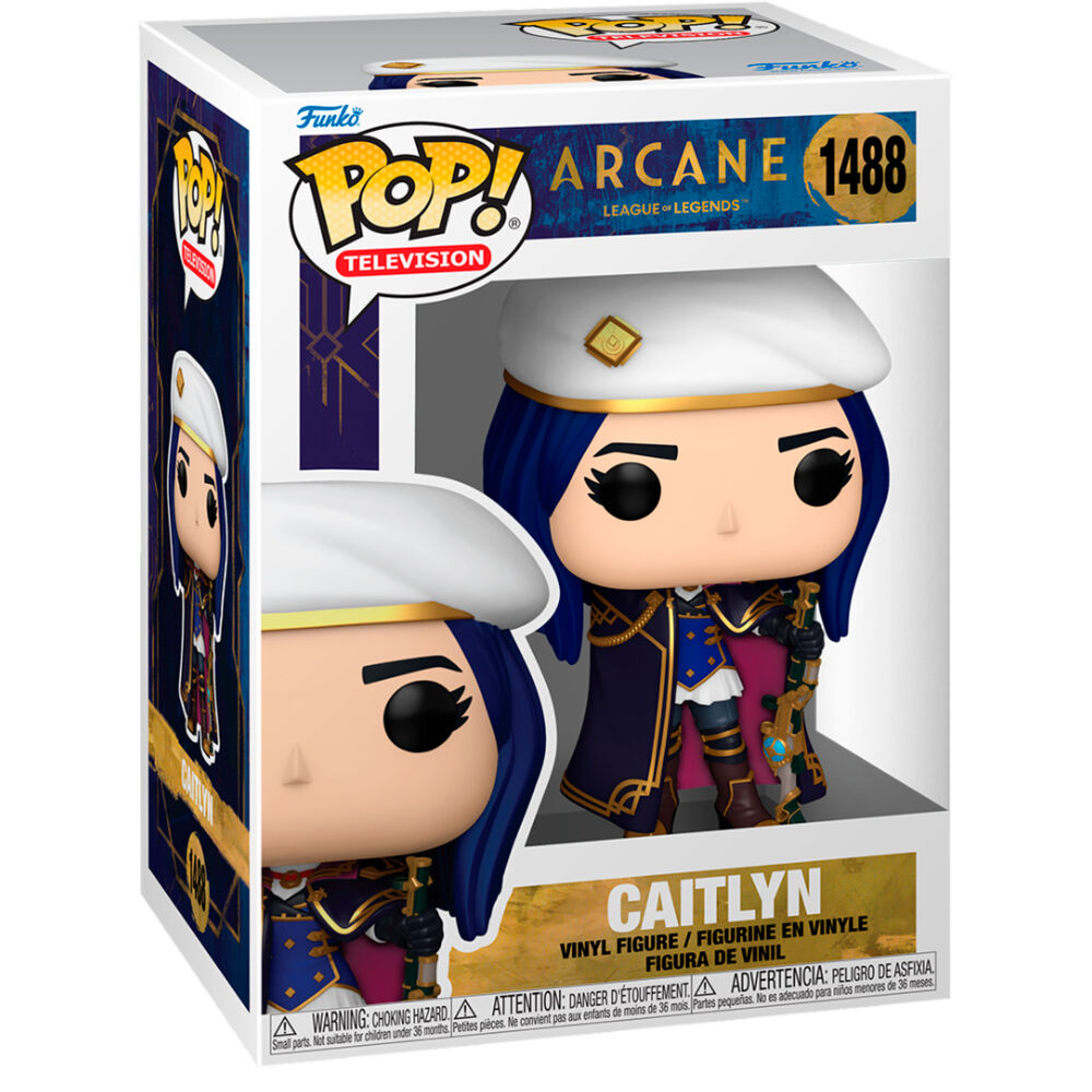 Figurine Funko POP de Caitlyn Arcane de League of Legends en vinyle de 9 cm dans sa boîte cadeau