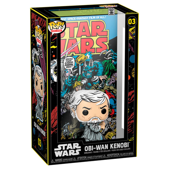 Figurine Funko POP Obi-Wan Kenobi Comic Cover Star Wars vue de face avec détails précis et couleurs vives