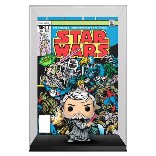 Packaging de la figurine Funko POP Obi-Wan Kenobi Comic Cover Star Wars montrant le design et les dimensions du produit
