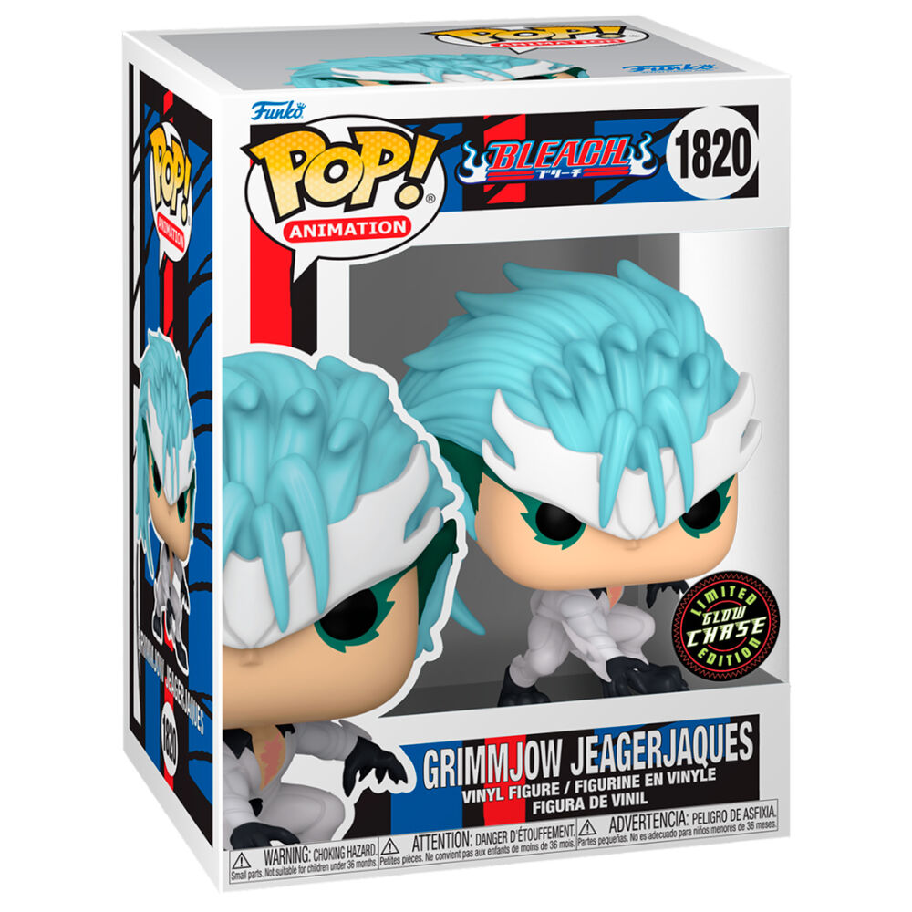 Boîte collector de la figurine Funko POP Bleach Grimmjow Jeagerjaques avec illustrations originales.