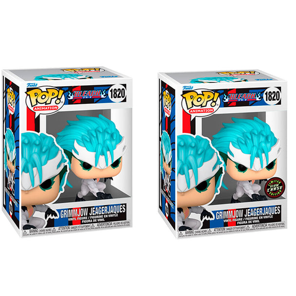 Figurine Funko POP Bleach Grimmjow Jeagerjaques en vinyle de 9 cm dans sa boîte cadeau.