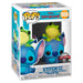 Figurine POP Funko exclusive de Stitch tenant une grenouille, inspirée de Disney Lilo & Stitch, vue de face avec détails colorés