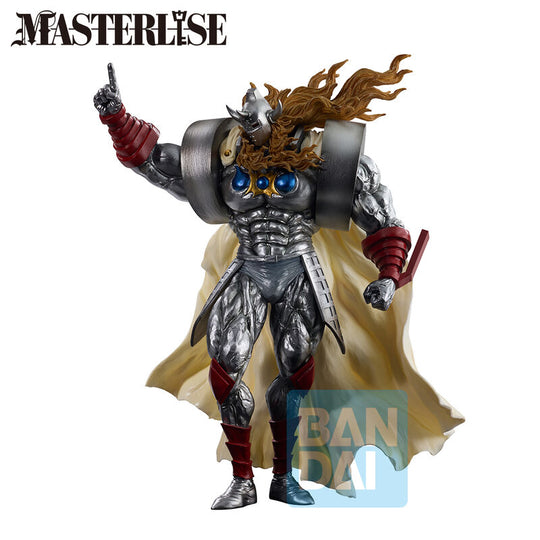 Profil gauche de la figurine Akuma Shogun avec détails des muscles et accessoires, 25 cm