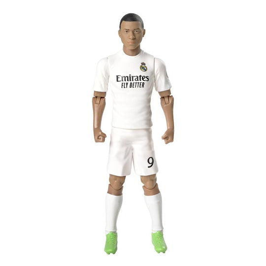 Figurine articulée Mbappé en tenue Real Madrid, vue de face, 20cm
