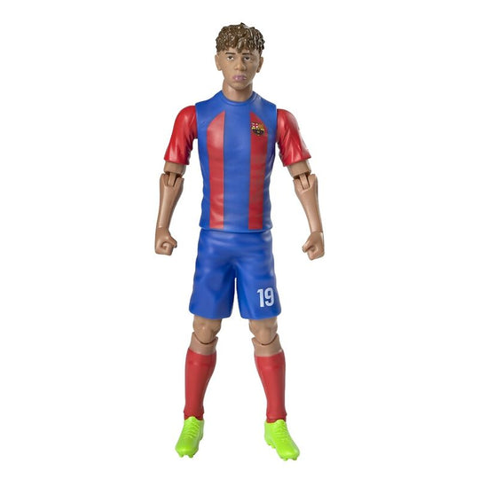 Figurine articulée Lamine Yamal du FC Barcelona en position dynamique sur fond blanc