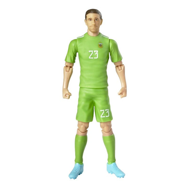 Vue rapprochée de la figurine Emiliano Martinez montrant les détails du visage et des articulations
