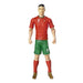 Figurine articulée de Cristiano Ronaldo en maillot Portugal vue de face sur fond blanc
