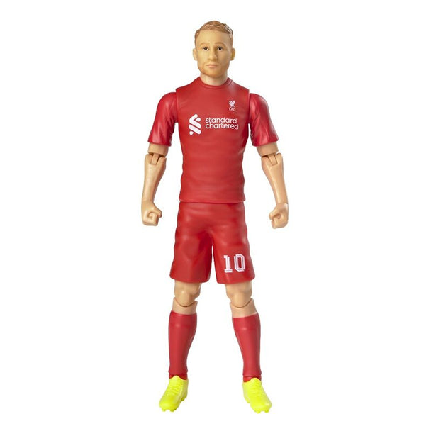 Figurine articulée Mac Allister Liverpool FC en tenue officielle, vue de face sur fond blanc