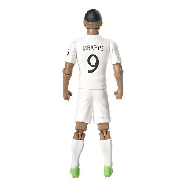 Détail du visage réaliste de la figurine Mbappé Real Madrid 20cm